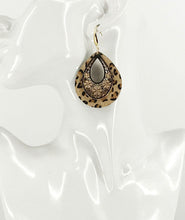 Load image into Gallery viewer, Hair On Leopard Leather and Pendant Earrings - E19-2704