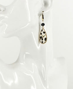 Hair On Spotted Leopard Leather Pendant Earrings - E19-2705