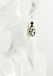 Hair On Spotted Leopard Pendant Hoop Earrings - E19-2713