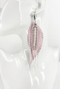 Genuine Leather Feather Earrings - E19-2725