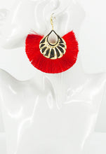 Load image into Gallery viewer, Large Fan Shaped Tassel Earrings - E19-2779