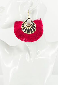 Large Fan Shaped Tassel Earrings - E19-2781