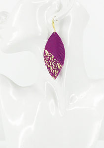 Violet Sheepskin Leather Earrings - E19-2782