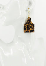 Load image into Gallery viewer, Genuine Cork on Leather Cow Tag Hoop Earrings - E19-2798