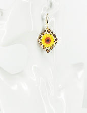 Load image into Gallery viewer, Sunflower Genuine Leather and Cork Earrings - E19-2814