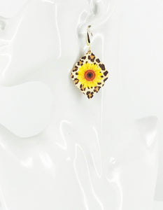 Sunflower Genuine Leather and Cork Earrings - E19-2814