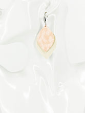Load image into Gallery viewer, Ivory and Peach Leopard Faux Leather Earrings - E19-2836
