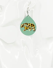 Load image into Gallery viewer, Green Mama Bear Faux Leather Earrings - E19-2845