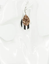 Load image into Gallery viewer, Stripped Faux Leather and Chunky Glitter Earrings - E19-2857