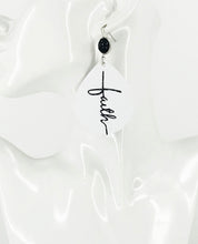 Load image into Gallery viewer, Faux Druzy and White Leather &quot;Faith&quot; Earrings - E19-2862
