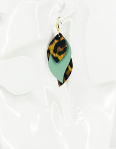 Leopard Faux Leather Layered Earring s- E19-2864