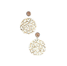 Load image into Gallery viewer, Faux Druzy and Rose Gold Leather Earrings - E19-2865