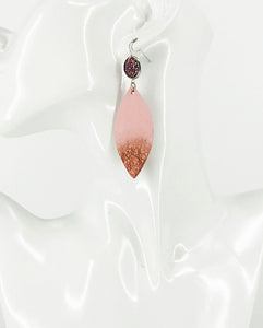 Faux Druzy and Pink Genuine Leather Earrings - E19-2872