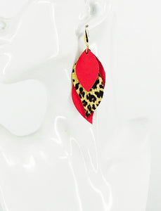 Layered Genuine Leather Earrings - E19-2892