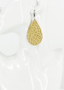 Beige Leopard Leather Earrings - E19-2899