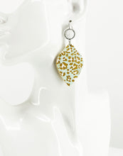 Load image into Gallery viewer, Druzy Agate and Leopard Leather Earrings - E19-2924