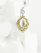 Load image into Gallery viewer, Druzy Agate and Leopard Leather Earrings - E19-2934