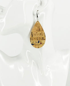 Rainbow Striped Cork Earrings - E19-2946