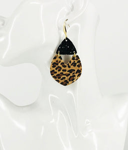 Chunky Glitter and Baby Cheetah Cork Earrings - E19-2958