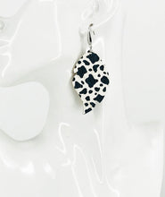 Load image into Gallery viewer, Black &amp; White Spotted Cow Leather Earrings - E19-2966