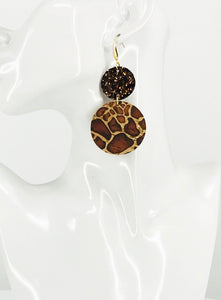 Giraffe Cork and Chunky Glitter Earrings - E19-2990