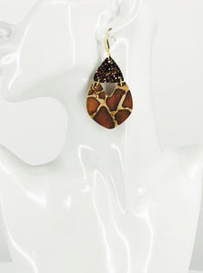 Giraffe Cork and Chunky Glitter Earrings - E19-2992