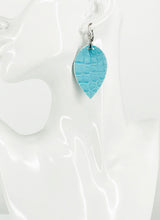 Load image into Gallery viewer, Blue Alligator Faux Leather Earrings - E19-2998