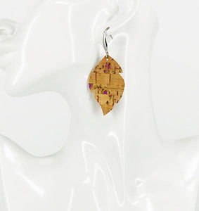 Fuchsia Speckled Cork Earrings - E19-3008