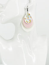 Load image into Gallery viewer, Faux Leather and Chunky Glitter Earrings - E19-3024