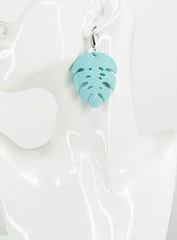 Load image into Gallery viewer, Teal Faux Leather Earrings - E19-3052