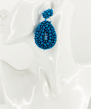 Load image into Gallery viewer, Blue Bohemian Beaded Teardrop Earrings - E19-3069