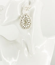 Load image into Gallery viewer, White Bohemian Beaded Teardrop Earrings - E19-3071