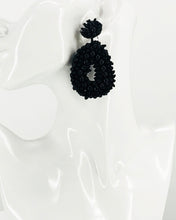 Load image into Gallery viewer, Black Bohemian Beaded Teardrop Earrings - E19-3072