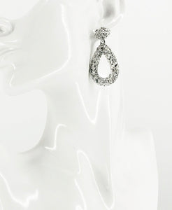 Large Metal Geometric Dangle Stud Earrings - E19-3111