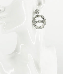 Large Metal Geometric Dangle Stud Earrings - E19-3115