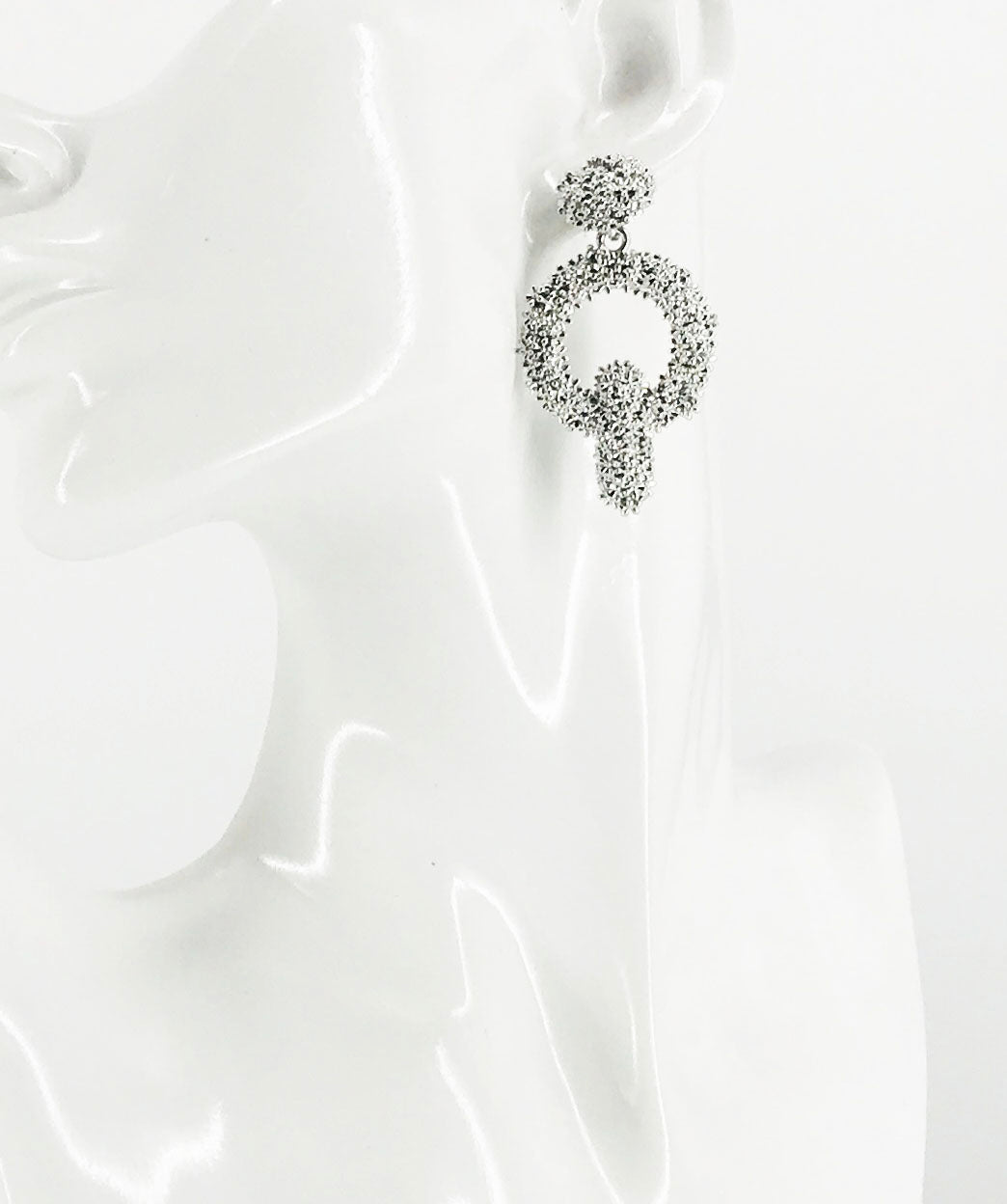 Large Metal Geometric Dangle Stud Earrings - E19-3117