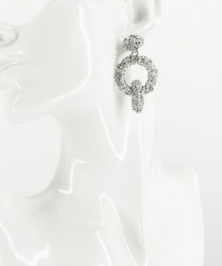 Large Metal Geometric Dangle Stud Earrings - E19-3117