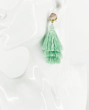 Load image into Gallery viewer, Druzy and Tassel Pendant Stud Earrings - E19-3143