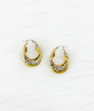 Load image into Gallery viewer, Twisted Stainless Steel Hoop Earrings - E19-3357