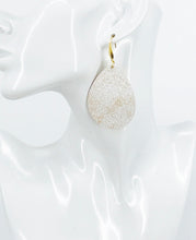 Load image into Gallery viewer, Distressed White Leather Earrings - E19-3479
