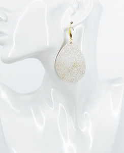 Distressed White Leather Earrings - E19-3479