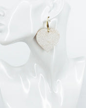 Load image into Gallery viewer, Distressed White Leather Earrings - E19-3498