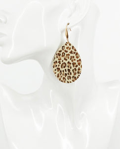 Rose Gold Leopard Leather Earrings - E19-3514