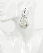 Load image into Gallery viewer, Silver Hair On Leather Earrings - E19-3518