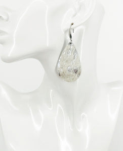 Silver Hair On Leather Earrings - E19-3518
