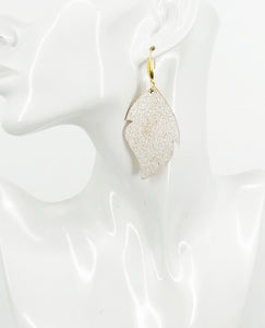 Distressed White Leather Earrings - E19-3523