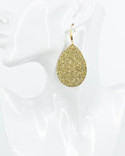 Load image into Gallery viewer, Gold Glitter Leather Earrings - E19-3530