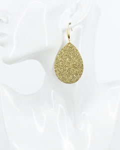 Gold Glitter Leather Earrings - E19-3530