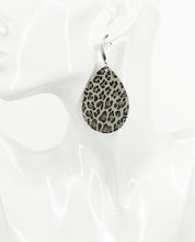 Load image into Gallery viewer, Metallic Gray Leopard Leather Earrings - E19-3532