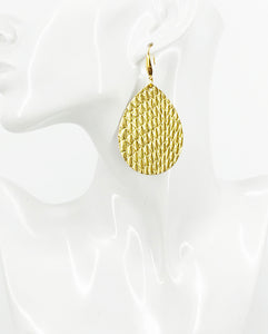 Gold Anaconda Leather Earrings - E19-3545